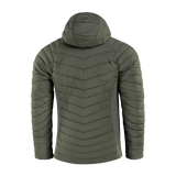 M-Tac Jarl Jakke i olivengrøn, set bagfra. Åndbar mellemsæsonsjakke med innovativ G-Loft isolering og Toray mechanical stretch nylon.