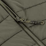 Detaljebillede af lynlås på M-Tac Jarl Jakke, designet med åndbart Toray nylon og avanceret G-Loft isolering.