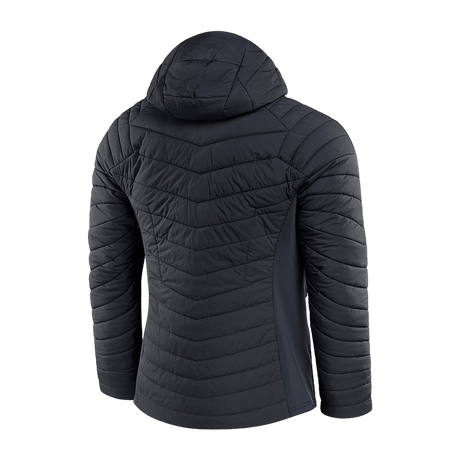 Sort M-Tac Jarl Jakke set bagfra, designet til at være varm, komfortabel og alsidig med innovative materialer.