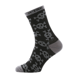 M-Tac Letvægtssokker Mk.3 Pirate Skull i sort med dødningehoved-design, letvægts- og åndbare sommersokker til trekking og vandring.