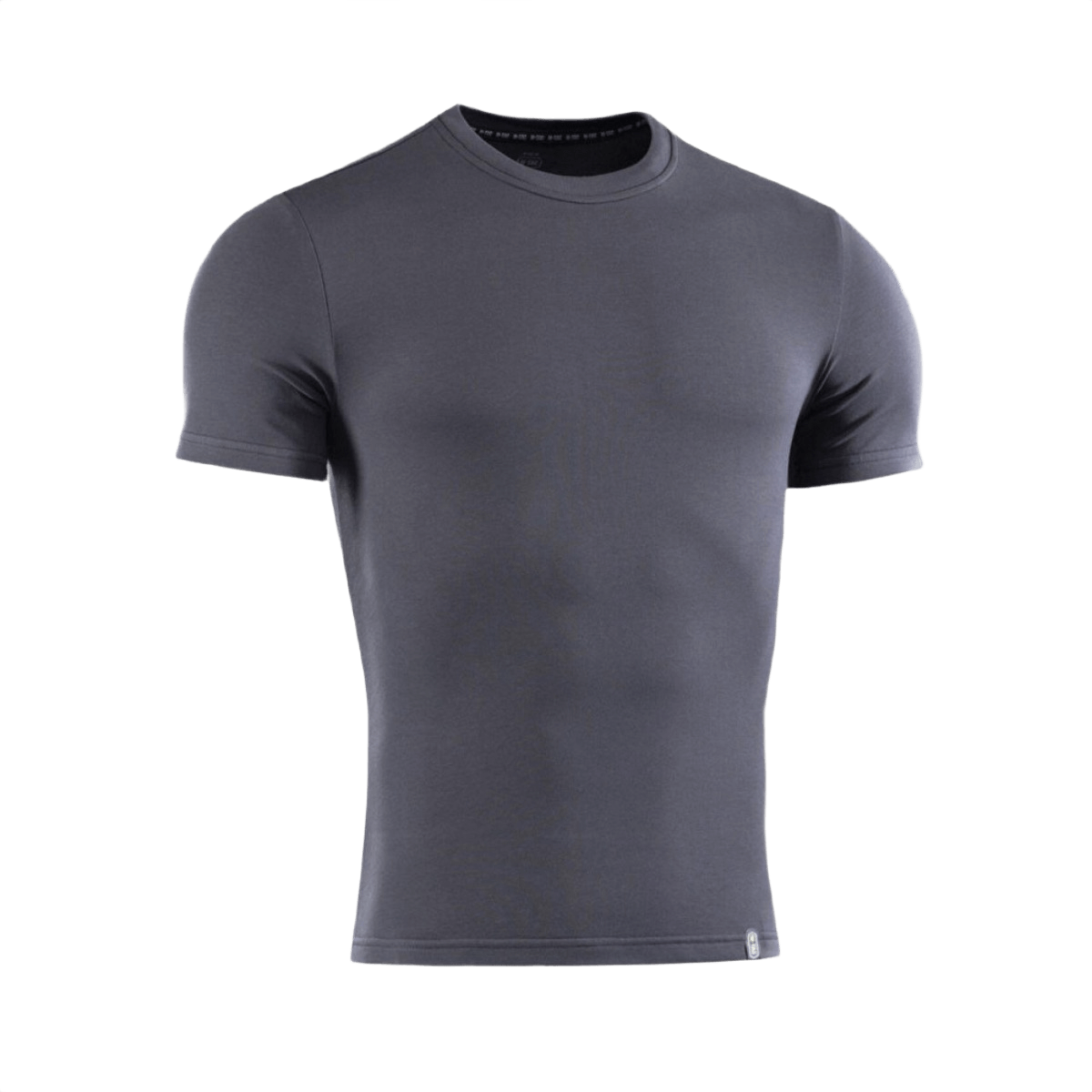 M-Tac T-shirt 93/7 i grå, kortærmet stil, lavet af 93% bomuld og 7% elastan, perfekt til hverdags- og aktiv brug, bevarer formen.
