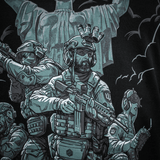 Militærinspireret design på M-Tac Hoodie Freedom med taktiske figurer, ideel til friluftsliv og hverdag.