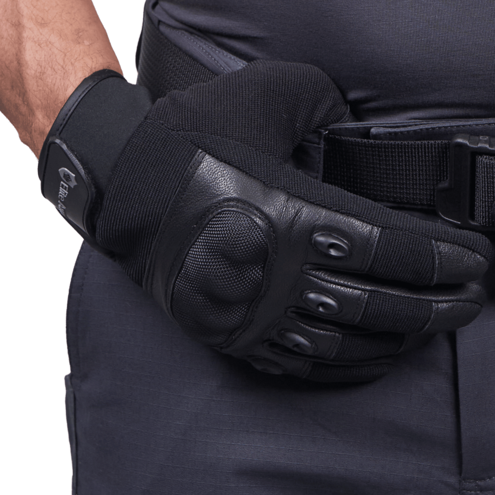 Nærbillede af materialerne på Elite Armor Performance handsker