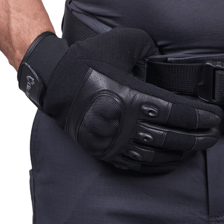 Nærbillede af materialerne på Elite Armor Performance handsker