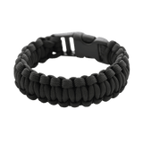 Sort M-Tac Paracord Armbånd med stærk og let reb til overlevelsesbrug, ideel til friluftsliv og militærinspireret stil.