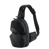 M-Tac Buckler Taske Elite Hex i sort med skjulte lommer og MOLLE-system, lavet af Hex-Cordura med Cordura 500D forstærkninger.