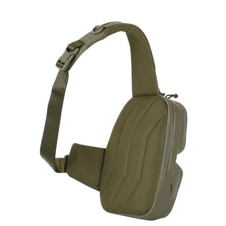 M-Tac Buckler Taske Elite Hex i olivengrøn med justerbar strop. Perfekt til skjult bæring med MOLLE-system og blød stødabsorbering.