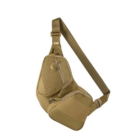 M-Tac Bat Wing Taske Elite Hex i Cordura 500D med sikkerhedsmekanisme og YKK lynlåse, designet til slidstyrke og funktionalitet.